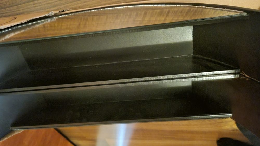 Oglinda decorativa Inspire Tableto, diametru 55 cm, rama MDF, negru