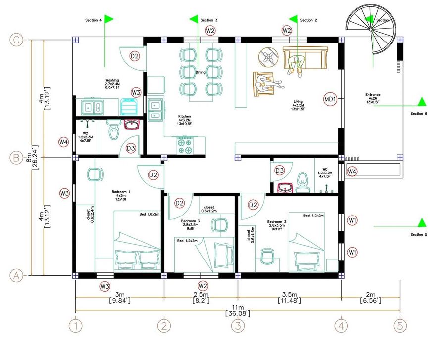 НА ИЗПЛАЩАНЕ - Луксозна сглобяема къща с 3 спални, 88 кв. м