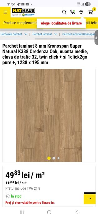 Parchet nou Krono Germania, disponibil 60 mp