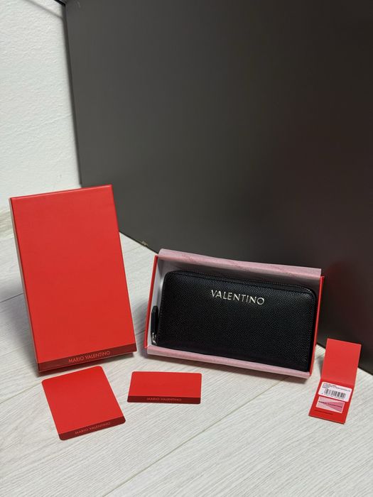 Portofel | Valentino Divina, negru, cutie & accesorii. (NOU)