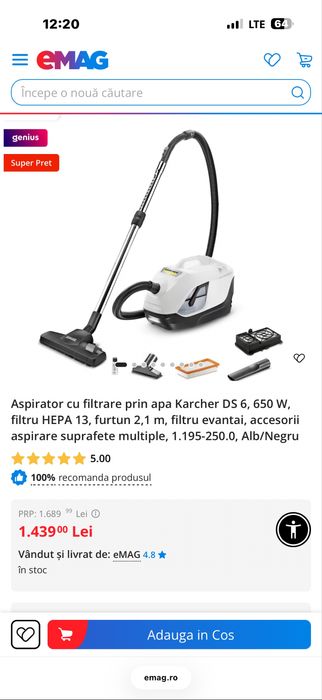 Vand aspirator karcher ds 6