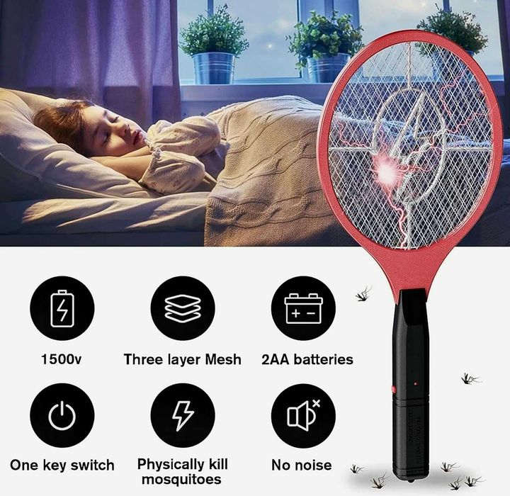 Paleta electrica anti insecte muste tantari viespi alimentare baterii