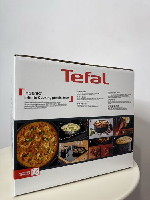 Set vase TEFAL Ingenio Excellence+, 13 piese, 16-28cm, aluminiu, negru