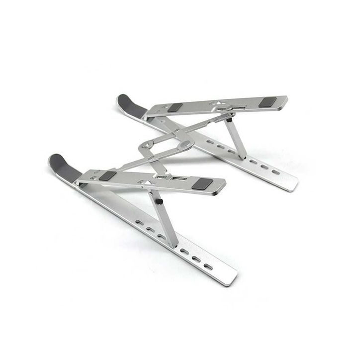 Сгъваема поставка за лаптоп, ергономичен дизайн, 25x18 см, сребриста