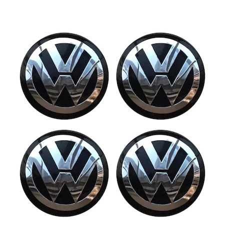 Set 4 Embleme Capace Jante Roti Aliaj 58MM / 70MM VW Volkswagen