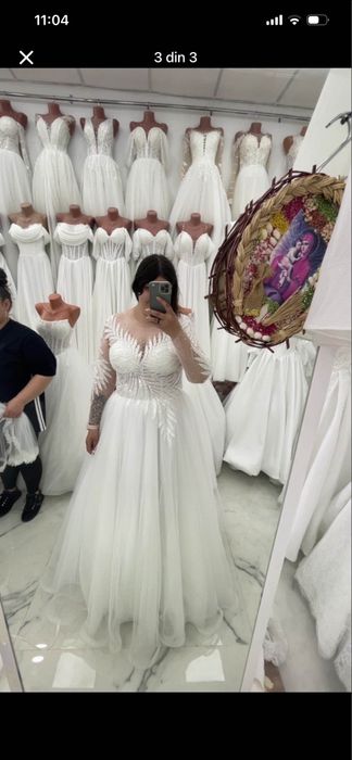 Rochie de mireasa nouă,purtata decât o seara!