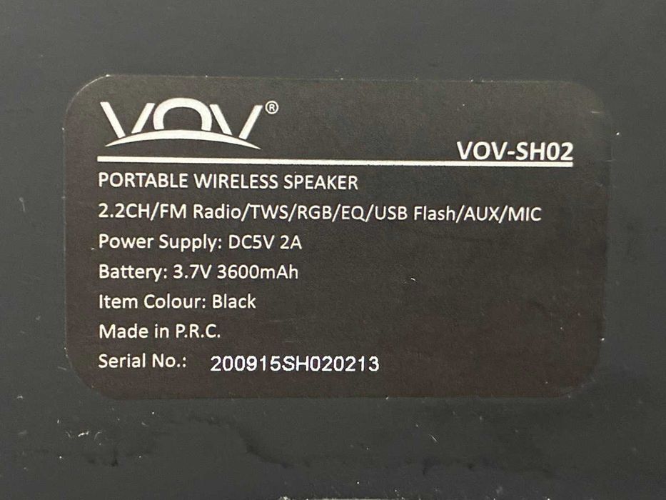 Bluetooth Тонколона VOV