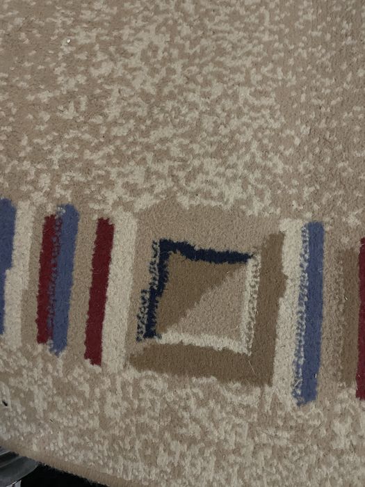 Бял килим Щаги сребърна нишка 3D,фрорален килим и сив