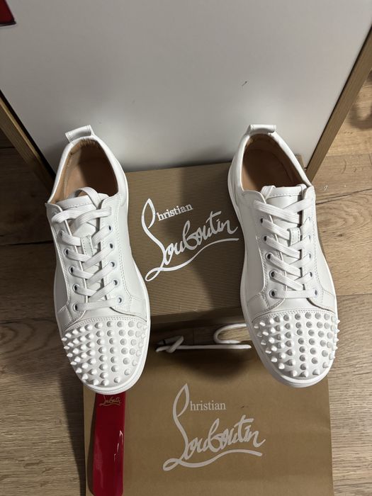 Christian Louboutin white spikes