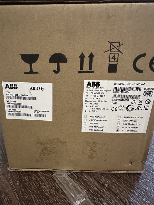 Преобразователь частоты ABB acs355-03e-15a6-4 7,5kw 15,6a