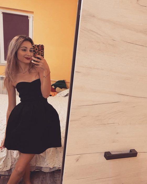 Rochie neopren neagra 34