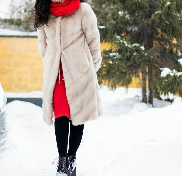 Норковая шуба светлая