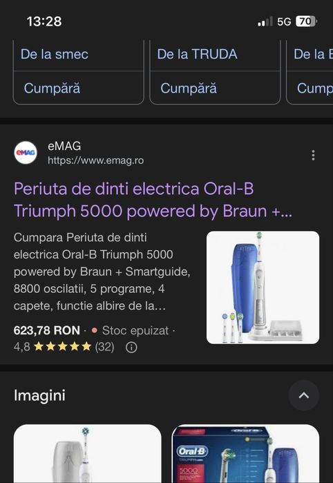 Periuta Oral B Triumph+Vitality promo