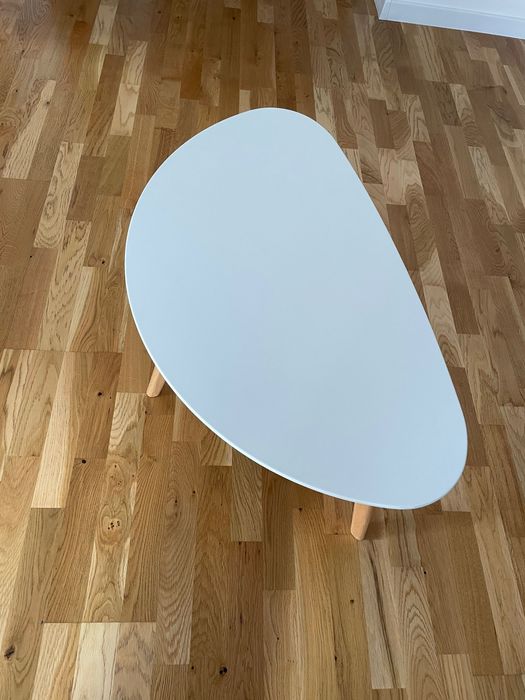 Маса за кафе JYSK LEJRE 120×60 – бяла / дъб , само лично взимане