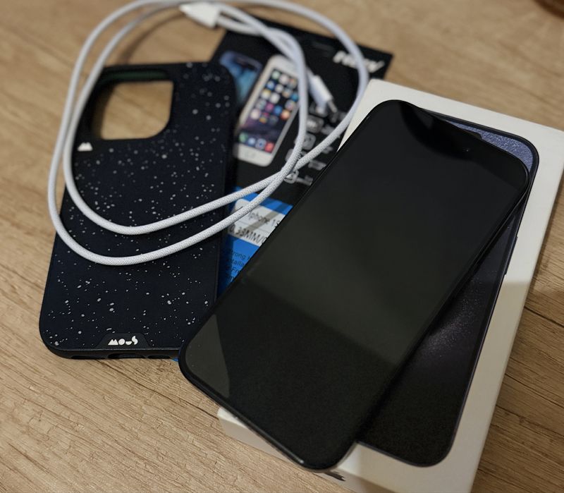 iPhone 15 Pro 256GB Blue Titanium Full Box +Husa Mous