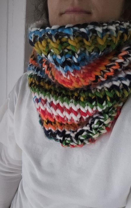 Fular circular/guler tricotat manual