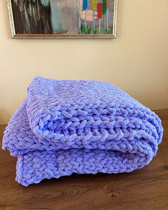 Ръчно плетено бебешко одеало подарък за коледа погача  Ализе Пуфи