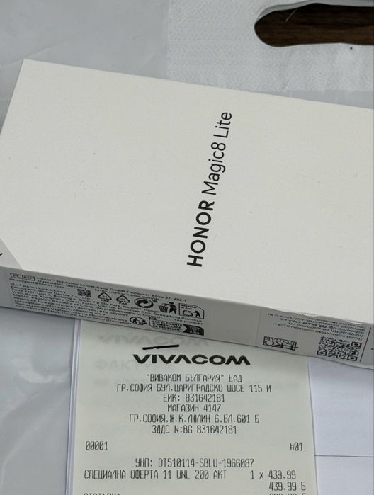 ЗАПЕЧАТАН 512GB Honor Magic 8 LITE 5G Vivacom Гаранция 2028г. Black / Черен