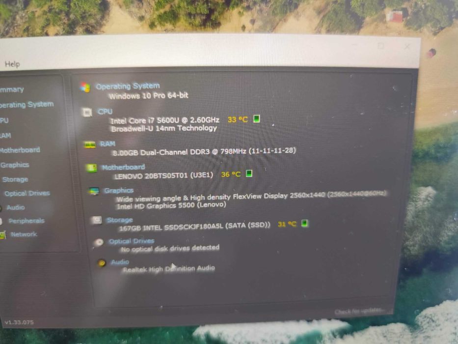 Laptop Lenovo X1 Carbon, I7 gen5, 8Gb Ram, 180Gb SSD, touchscreen. Gar