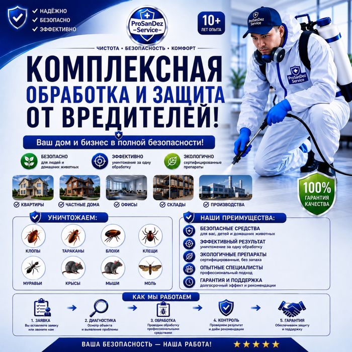 уничтожение клопов тараканов дезинфекция