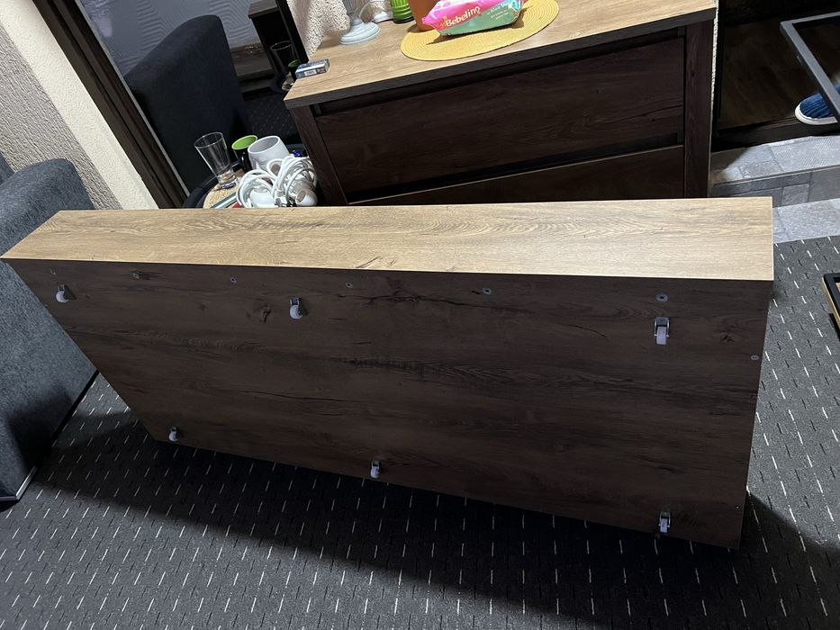 Pat Manderul 140x200 stejar salbatic+saltea+somiera