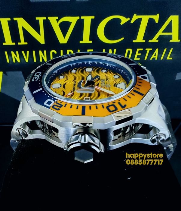INVICTA Wave Yellow 52 mm, Инвикта нов ръчен часовник