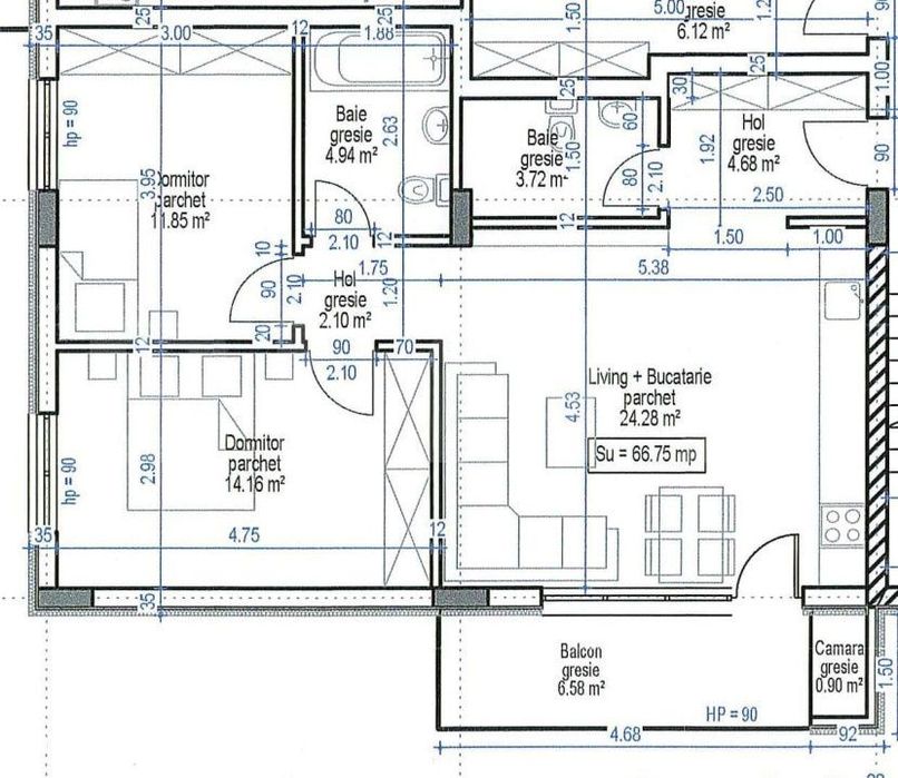 Comision Zero, Apartament finisat, 3 camere, lift, acces restrictionat