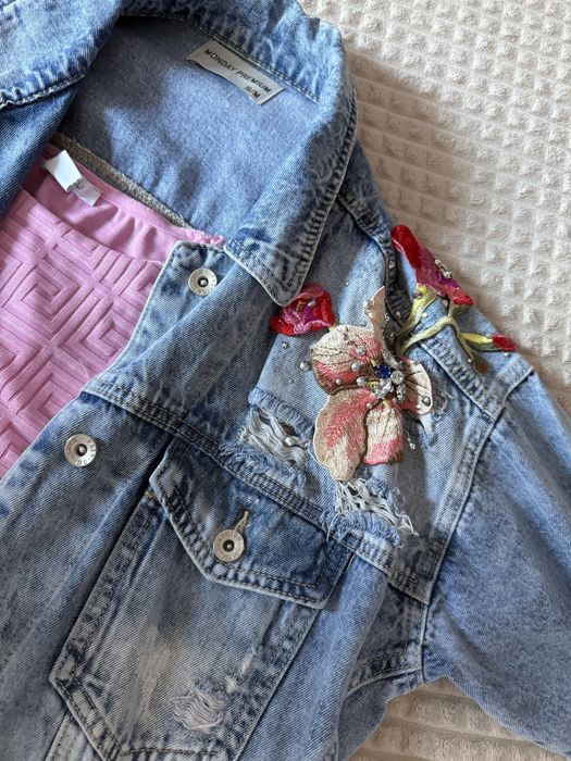 Дънково яке с камъни