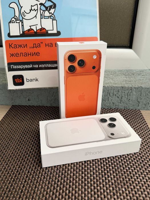 НОВ! iPhone 17 Pro Лизинг от 46Е/мес 256GB silver orange НЕразпечатан