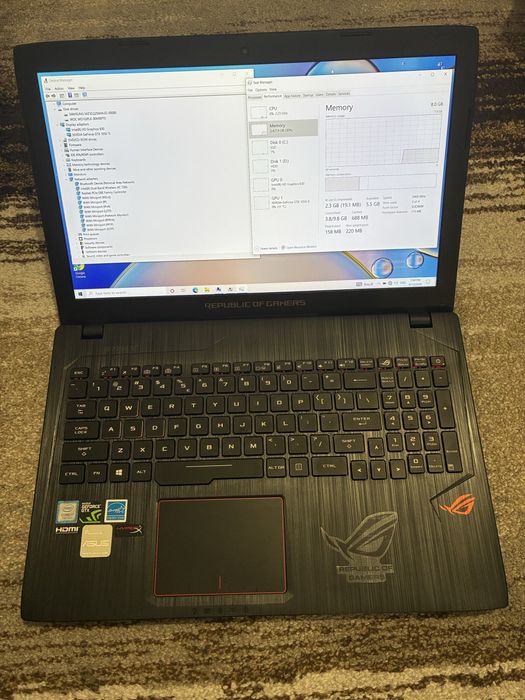 Laptop Gaming ASUS ROG GL553VE Intel Core i7-7700HQ, 15.6",  8GB RAM ddr4, 1TB hdd si ssd 256gb Samsung nvme, DVD-RW, GTX 1050 Ti 4GB, Windows 10