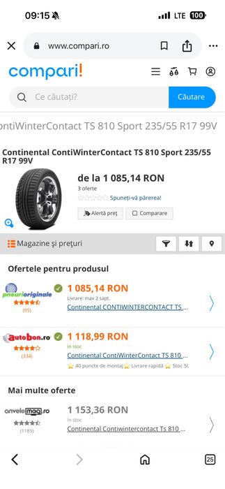 235/55/17 M+S, Set CONTINENTAL 3023 , Import Germania