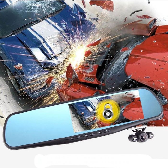 Видеорегистратор огледало 4.8" монитор + камера за паркиране