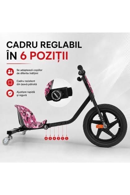 Tricicleta drift cu pedale
