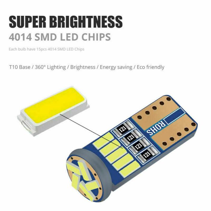 Bec Led Canbus W5W T10 auto 12 Volti SET 10 BUCATI