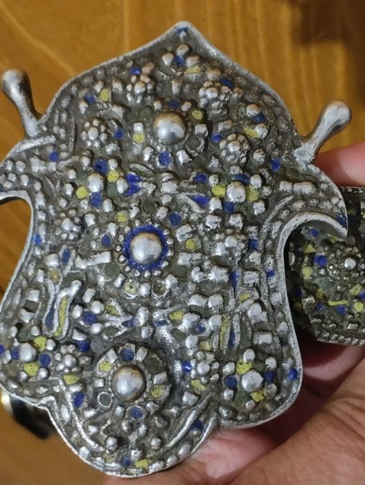 ЕТНО Старинен сребърен колан с емайл