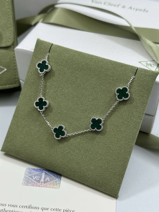 Brățară MINI Van Cleef & Arpels 5 motifs White Gold 750 Malachite