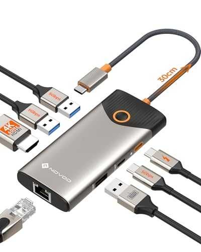 USB-C хъб NOVOO 7-in-1 4K 60Hz Gigabit Ethernet