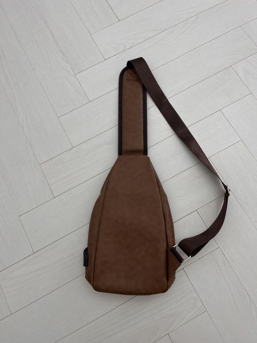 Кожаная коричневая барсетка