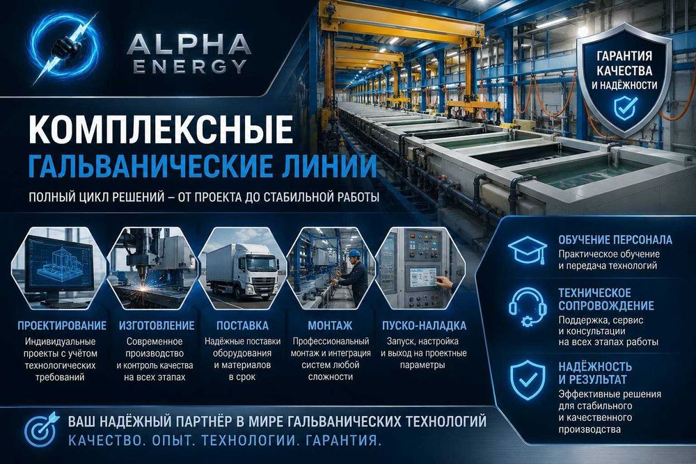 Комплексные гальванические линии любой сложности.
