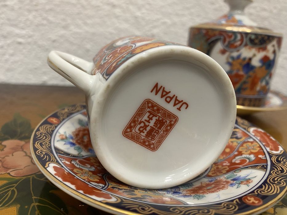 Японски сет за кафе чаши за кафе захарница и латиера сервиз за кафе