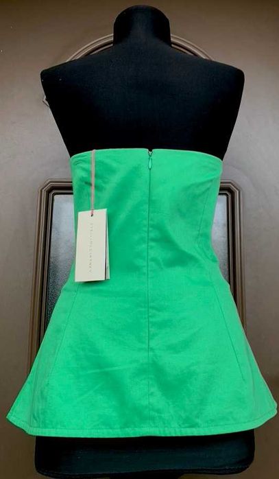 STELLA MCCARTNEY Superba Bustiera Top Verde Peplum 38IT/2XS