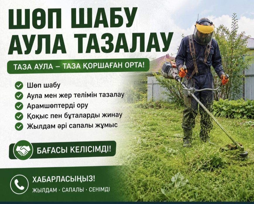 Шөп шабу аула тазалау