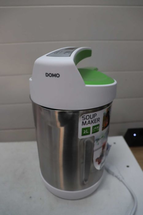 Уред за приготвяне на крем супа, DOMO, 2.2 литра, Soup Maker, неръждаема стомана/бял