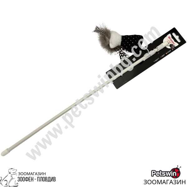 Играчка за Коте - Пръчка с Плюшена играчка с Пера - Pet Interest