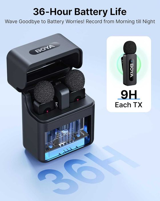 Нов BOYA BY-V3 безжичен микрофон за iPhone Android шумофилтър за влог