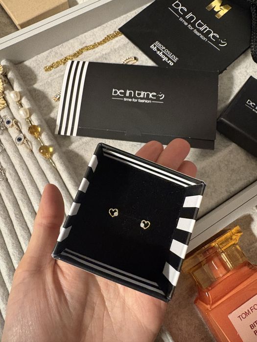 Cercei aur galben 14K B&B noi nepurtați