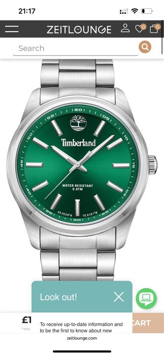 Часы timberland зеленого цвета