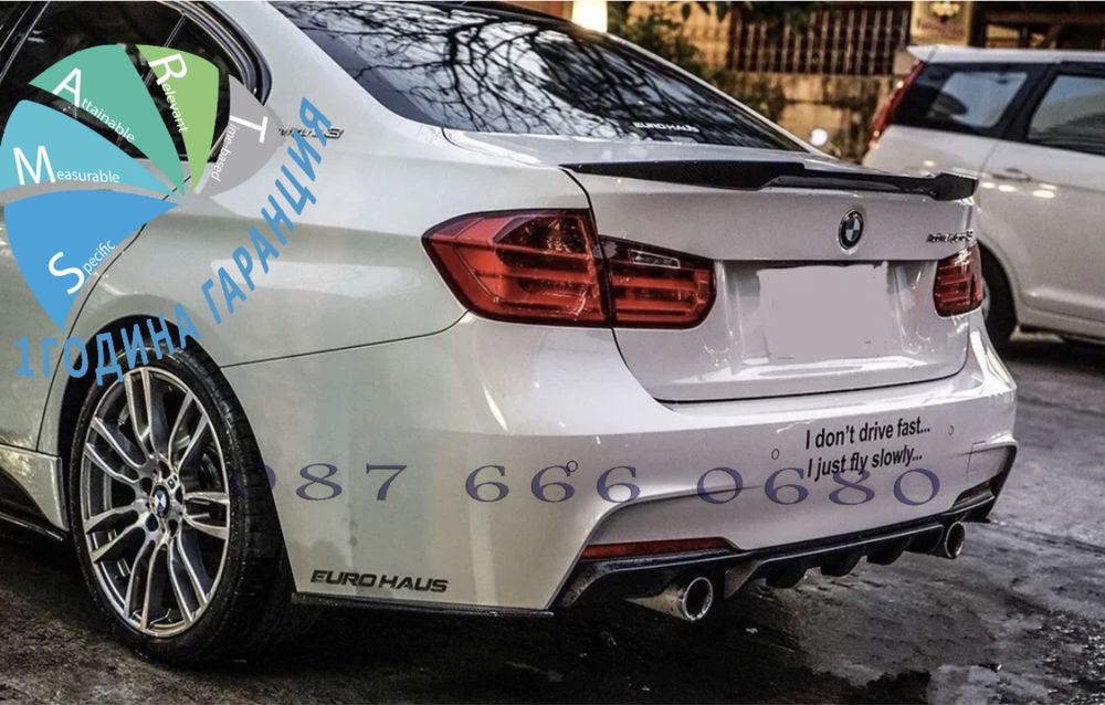 Лип спойлер багажник BMW F30 3 сериа lip spoiler M бмв ф30 M4 style