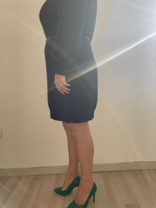 Rochie dama neagra groasa primavara ETIC