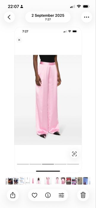 Twin Set сатен панталон с висока талия и лого